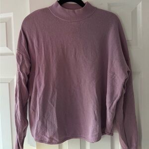 Madewell Lavender Mauve Mock Neck Sweater
